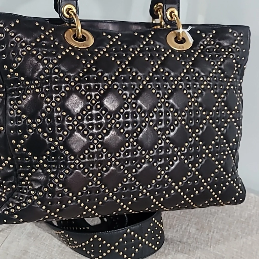 Christain Dior Lady Dior Black Studded Tote Handbag - Picture 6 of 16